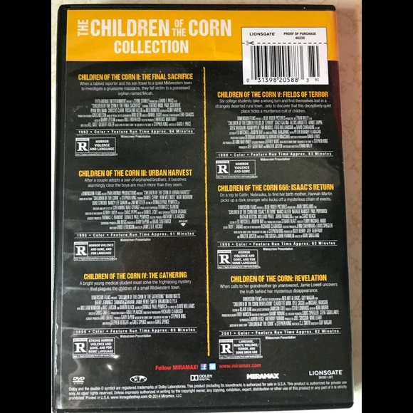 Children of The Corn 6 Film DVD Collection - Picture 2 of 2